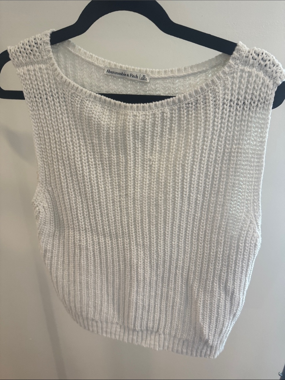 Abercrombie & Fitch White Ribbed Knit Tank